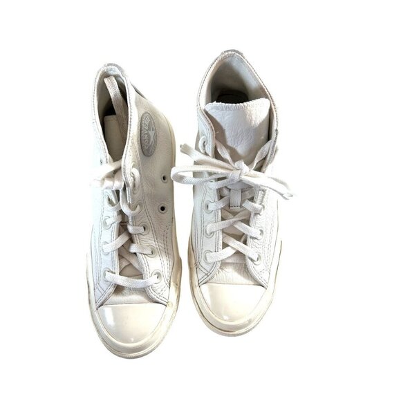 Converse Girls Sneakers Leather Chuck Taylor White Size 3 - Picture 2 of 9
